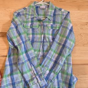 Columbia linen women’s button down shirt.
